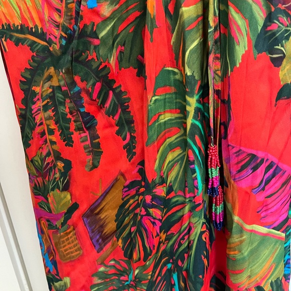 NWT Farm Rio Tropical Floral Side Cut-Out Midi Dress (Large) - Picture 9 of 10